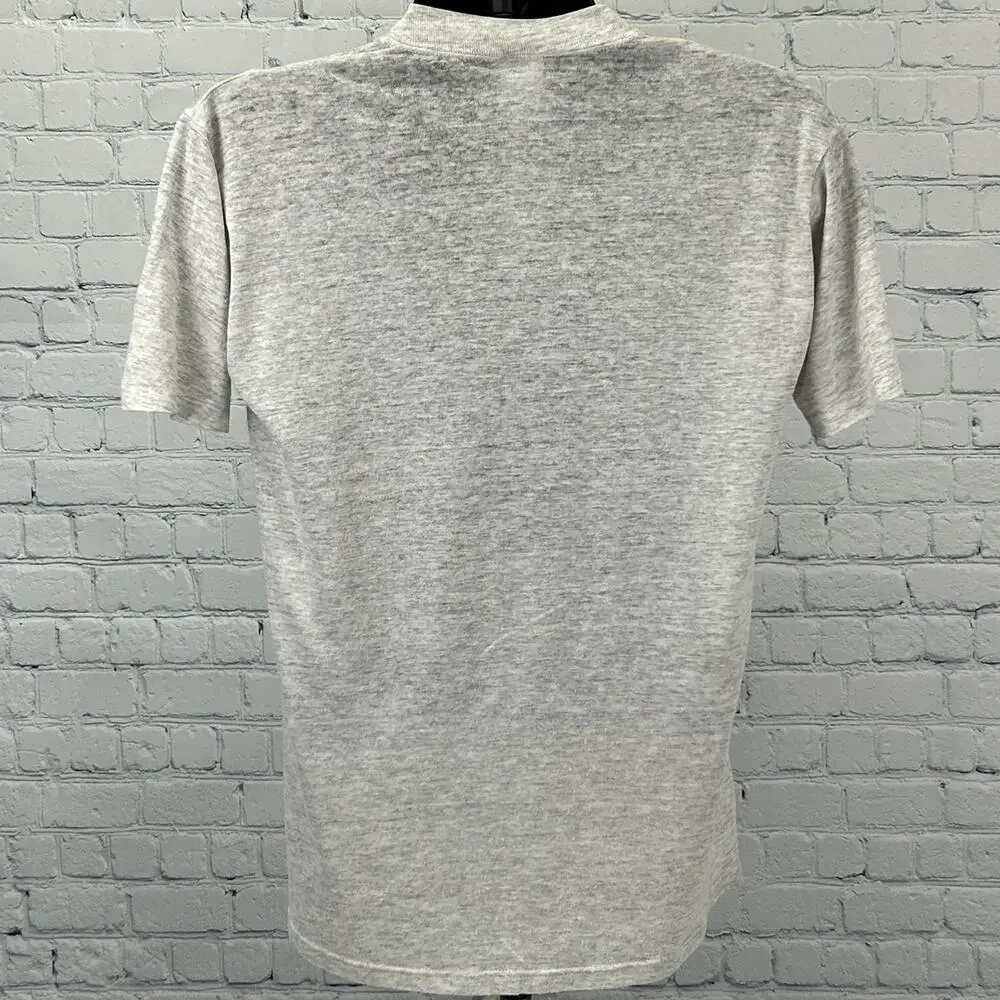Vintage 90s Deer Hunter Funny T Shirt Hunting Cabin Made In USA Gray M Medium - Picture 3 of 10